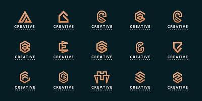 Set of abstract initial a-z.monogram logo design, icons for business of luxury vector