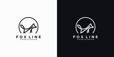 fox logo with minimalist line art,logo reference for business vector