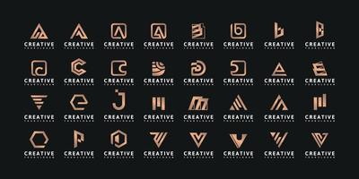 Set of abstract initial a-z.monogram logo design, icons for business of luxury vector