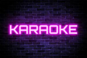 Karaoke neon banner, light signboard. photo