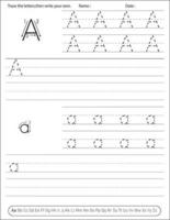 Alphabet Handwriting practice Worksheet. Alphabet activity for pre schoolers and kindergarten. English activity for kids vector