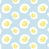 Vector seamless pattern with fried eggs. For greeting card, posters, banners, books, printing on the pack, printing on clothes, fabric, wallpaper.