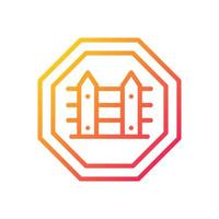 Country borders gradient linear vector icon. Homeland security. State barrier and fence. Crimes prevention. Thin line color symbol. Modern style pictogram. Vector isolated outline drawing