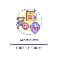 Genetic data concept icon. Personal sensitive data protection. Safety abstract idea thin line illustration. Isolated outline drawing. Editable stroke. Roboto-Medium, Myriad Pro-Bold fonts used vector