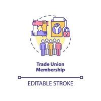 Trade union membership concept icon. Sensitive data protection abstract idea thin line illustration. Isolated outline drawing. Editable stroke. Roboto-Medium, Myriad Pro-Bold fonts used vector