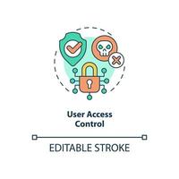 User access control concept icon. Sensitive information integrity abstract idea thin line illustration. Isolated outline drawing. Editable stroke. Roboto-Medium, Myriad Pro-Bold fonts used vector