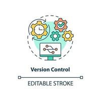 Version control concept icon. Safety of personal sensitive data abstract idea thin line illustration. Isolated outline drawing. Editable stroke. Roboto-Medium, Myriad Pro-Bold fonts used vector