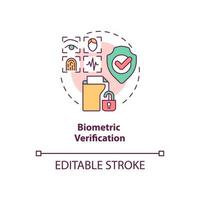 Biometric verification concept icon. Ways to protect sensitive information abstract idea thin line illustration. Isolated outline drawing. Editable stroke. Roboto-Medium, Myriad Pro-Bold fonts used vector