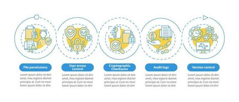 Integrity blue circle infographic template. Personal data. Data visualization with 5 steps. Process timeline info chart. Workflow layout with line icons. Myriad Pro-Bold, Regular fonts used vector