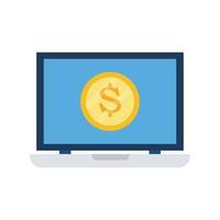 Laptop Dollar Vector icon which is suitable for commercial work and easily modify or edit it