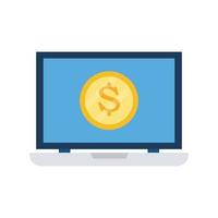 Laptop Dollar Vector icon which is suitable for commercial work and easily modify or edit it