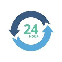 Icono de vector de 24 horas que es adecuado para el trabajo comercial y modificarlo o editarlo fácilmente