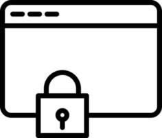 icono de vector aislado de bloqueo del navegador que puede modificar o editar fácilmente