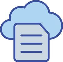 icono de vector aislado de documento en la nube que se puede modificar o editar fácilmente