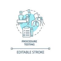 Procedure testing turquoise concept icon. Medical studies. Things to be tested abstract idea thin line illustration. Isolated outline drawing. Editable stroke. Arial, Myriad Pro-Bold fonts used vector