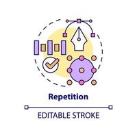 Repetition concept icon. Composition style. Graphic design principles abstract idea thin line illustration. Isolated outline drawing. Editable stroke. Arial, Myriad Pro-Bold fonts used vector