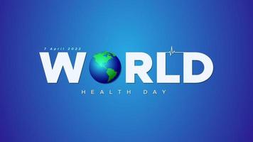 tipografía del día mundial de la salud con vector de globo terráqueo