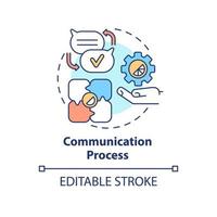 Communication process concept icon. Designers teamwork. Graphic design rules abstract idea thin line illustration. Isolated outline drawing. Editable stroke. Arial, Myriad Pro-Bold fonts used vector