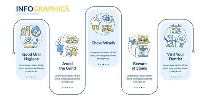 plantilla de infografía de rectángulo de mantenimiento de chapas. mastica sabiamente. visualización de datos con 5 pasos. gráfico de información de la línea de tiempo del proceso. diseño de flujo de trabajo con iconos de línea. lato-negrita, fuentes regulares utilizadas vector