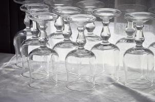 empty glasses on table photo