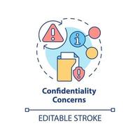 Confidentiality concerns concept icon. Data safety issues. UCaaS risks abstract idea thin line illustration. Isolated outline drawing. Editable stroke. Arial, Myriad Pro-Bold fonts used vector