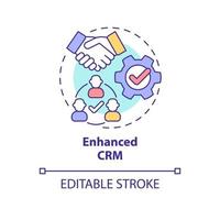 Enhanced CRM concept icon. Business technology. Advantages of UCaaS abstract idea thin line illustration. Isolated outline drawing. Editable stroke. Arial, Myriad Pro-Bold fonts used vector