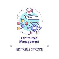 Centralized management concept icon. Network building. UCaaS advantages abstract idea thin line illustration. Isolated outline drawing. Editable stroke. Arial, Myriad Pro-Bold fonts used vector