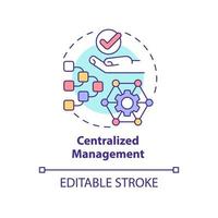 Centralized management concept icon. Network building. UCaaS advantages abstract idea thin line illustration. Isolated outline drawing. Editable stroke. Arial, Myriad Pro-Bold fonts used vector