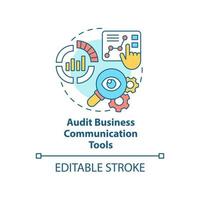 Audit business communication tools concept icon. Move to UCaaS system abstract idea thin line illustration. Isolated outline drawing. Editable stroke. Arial, Myriad Pro-Bold fonts used vector