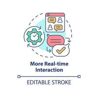 More real-time interaction concept icon. Live chat. Benefits of UCaaS using abstract idea thin line illustration. Isolated outline drawing. Editable stroke. Arial, Myriad Pro-Bold fonts used vector