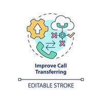 Improve call transferring concept icon. Easy communication. UCaaS usage benefits abstract idea thin line illustration. Isolated outline drawing. Editable stroke. Arial, Myriad Pro-Bold fonts used vector