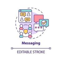 Messaging concept icon. Live text chat. Users communication. UCaaS functions abstract idea thin line illustration. Isolated outline drawing. Editable stroke. Arial, Myriad Pro-Bold fonts used vector