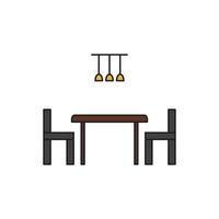 dining table vector editable for website icon presentation