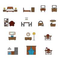 vector de muebles para el hogar editable para la presentación del icono del sitio web