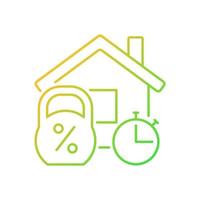 Short term mortgage gradient linear vector icon. Loan for house purchasing. Real estate. Property sale. Thin line color symbol. Modern style pictogram. Vector isolated outline drawing