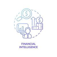 Financial intelligence blue gradient concept icon. Business management skills abstract idea thin line illustration. Isolated outline drawing. Roboto-Medium, Myriad Pro-Bold fonts used vector