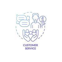 Customer service blue gradient concept icon. Skills and experience for human resources abstract idea thin line illustration. Isolated outline drawing. Roboto-Medium, Myriad Pro-Bold fonts used vector