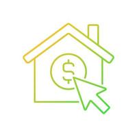 Property search website gradient linear vector icon. Internet platform for real estate seeking. Property information. Thin line color symbol. Modern style pictogram. Vector isolated outline drawing