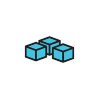 cube ice icon for website, presentation symbol vector