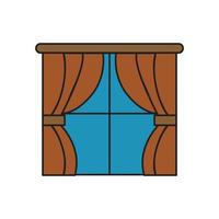 vector de ventana de cortina editable para la presentación del icono del sitio web