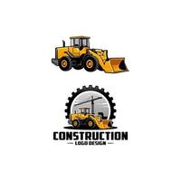 loader bulldozer excavator logo vector