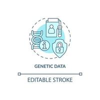 Genetic data turquoise concept icon. Personal data protection. Safety abstract idea thin line illustration. Isolated outline drawing. Editable stroke. Roboto-Medium, Myriad Pro-Bold fonts used vector