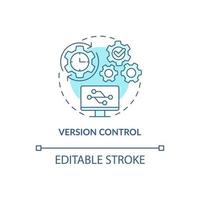 Version control turquoise concept icon. Safety of sensitive data abstract idea thin line illustration. Isolated outline drawing. Editable stroke. Roboto-Medium, Myriad Pro-Bold fonts used vector