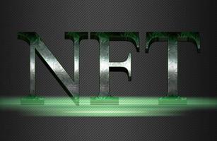 3d render of a glowing NFT sign symbol photo