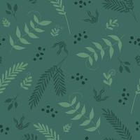 Green floral and leaves seamless pattern. Modern abstract design for paper, cover, fabric, pacing and other users. vector