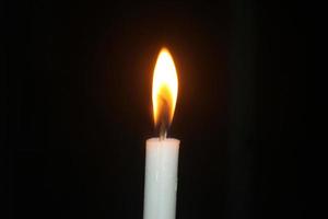 Candles of light in dense darkness photo