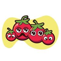 tomato family cartoon character illustration vector