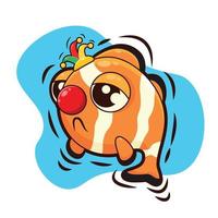clown fish cartoon character illustration vector