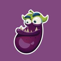 eggplant monster character vector illustration