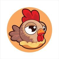 cute chicken cartoon character vector illustration